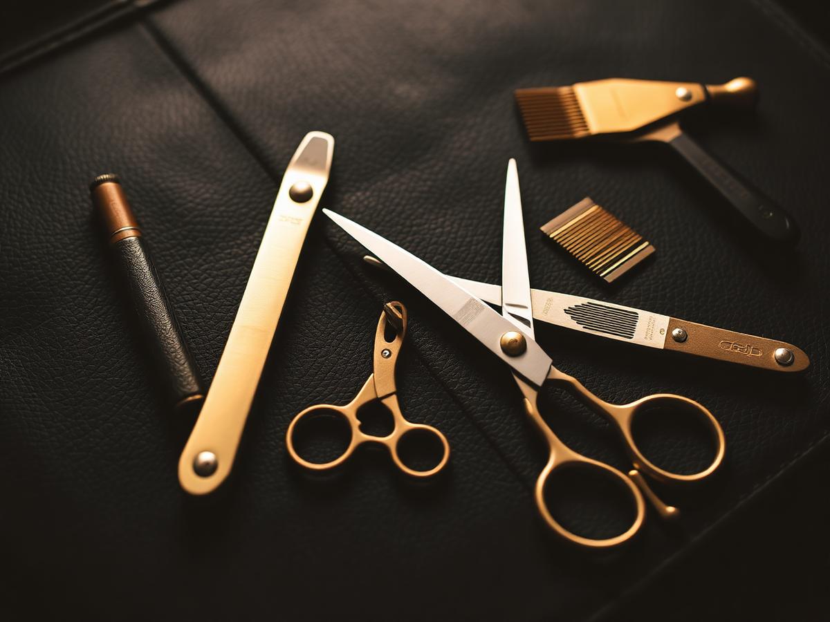 Barber tools laid out